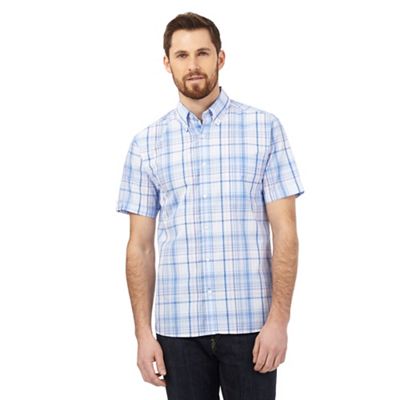 Maine New England Blue and pink checked print shirt